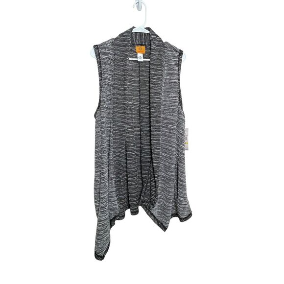 Ruby Rd Sweater Women's Black Knit Cardigan Solid Casual Vest Long Metallic NWT - Picture 1 of 7